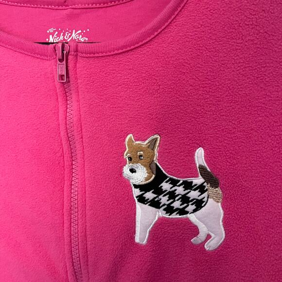 Nick & Nora One Piece Fleece Footie Womens Sleeper Pjs Size Large Terrier Dog - Picture 4 of 12